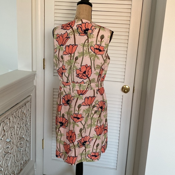 Tory Burch Pink Print Dress. Sleeveless with Button Front. Size 10 - Picture 4 of 9